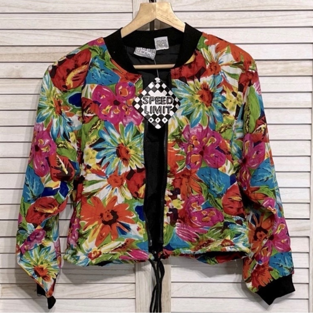 VTG NWT Speed Limit Floral Bomber Jacket Women’s Size M PRICE FIRM